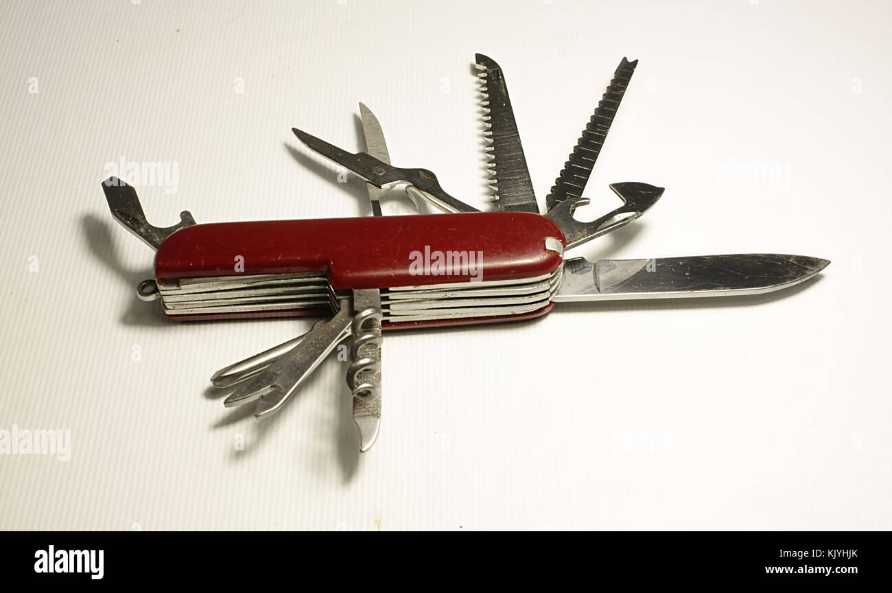 multipurpose Swiss knife Stock Photo