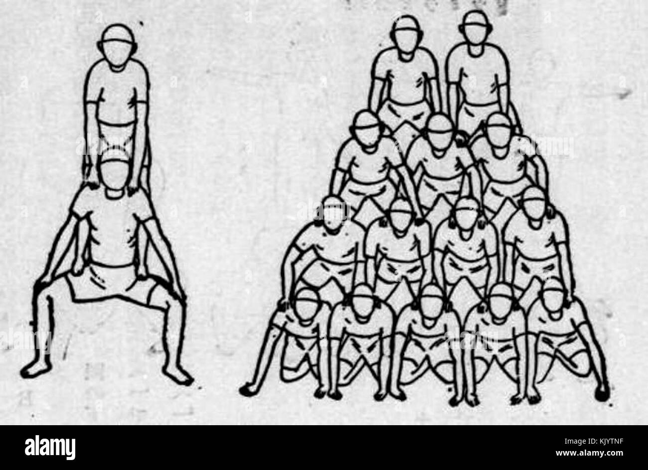 Human Pyramid Black And White Stock Photos Images Alamy