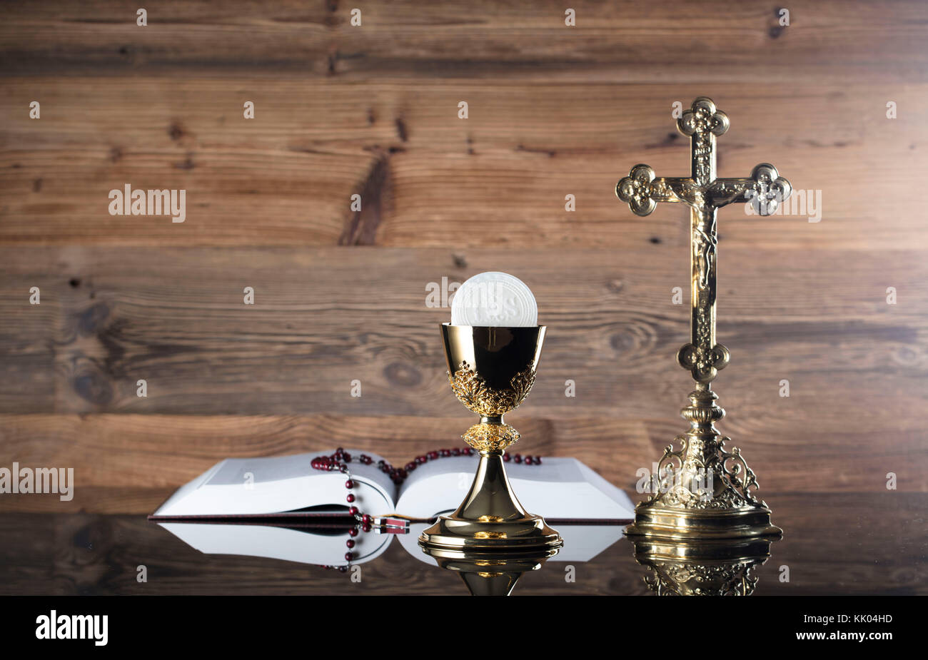 Catholic religion theme. Holy communion concept. Stock Photo