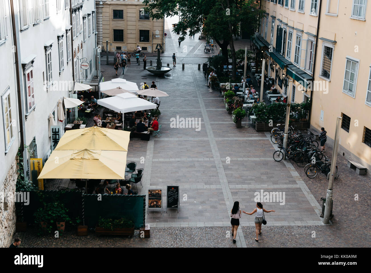 Street in historical city center of Graz Stock Photo - Alamy