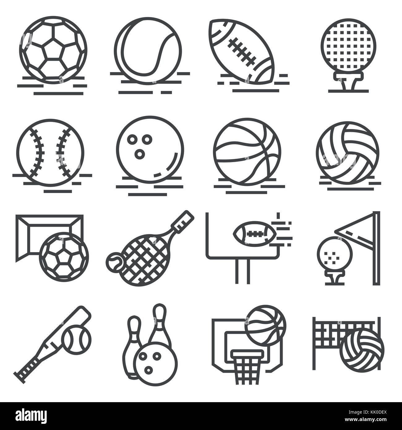Sports balls isolated on white background. Vector illustration Stock ...