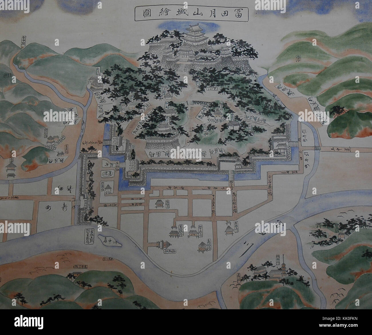 Gassan Toda Castle old map Stock Photo Alamy