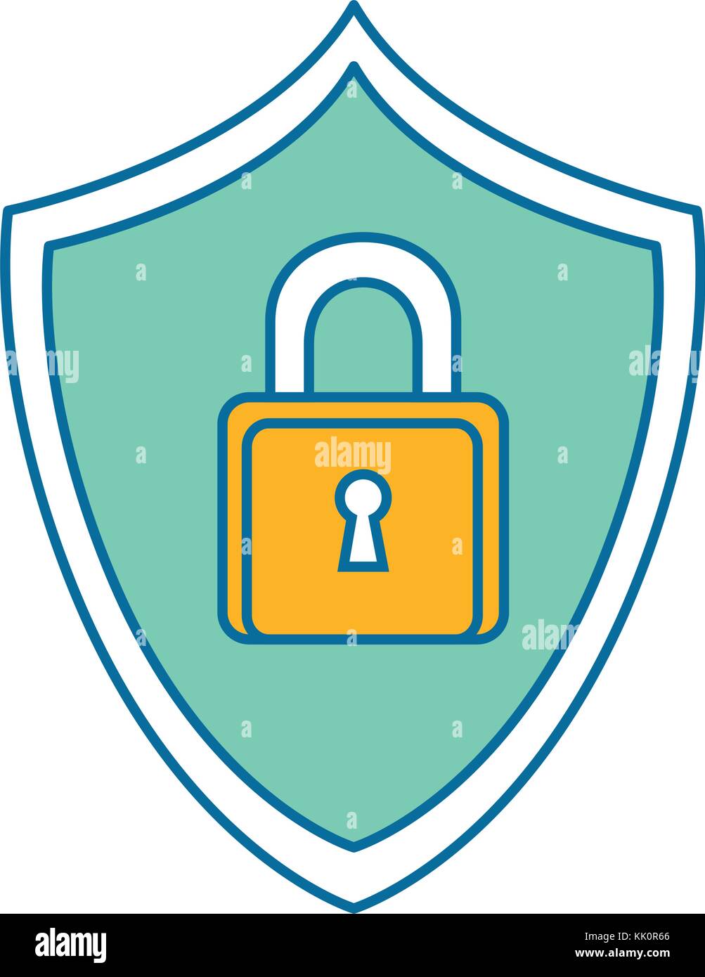 shield with padlock security vector illustration design Stock Vector ...