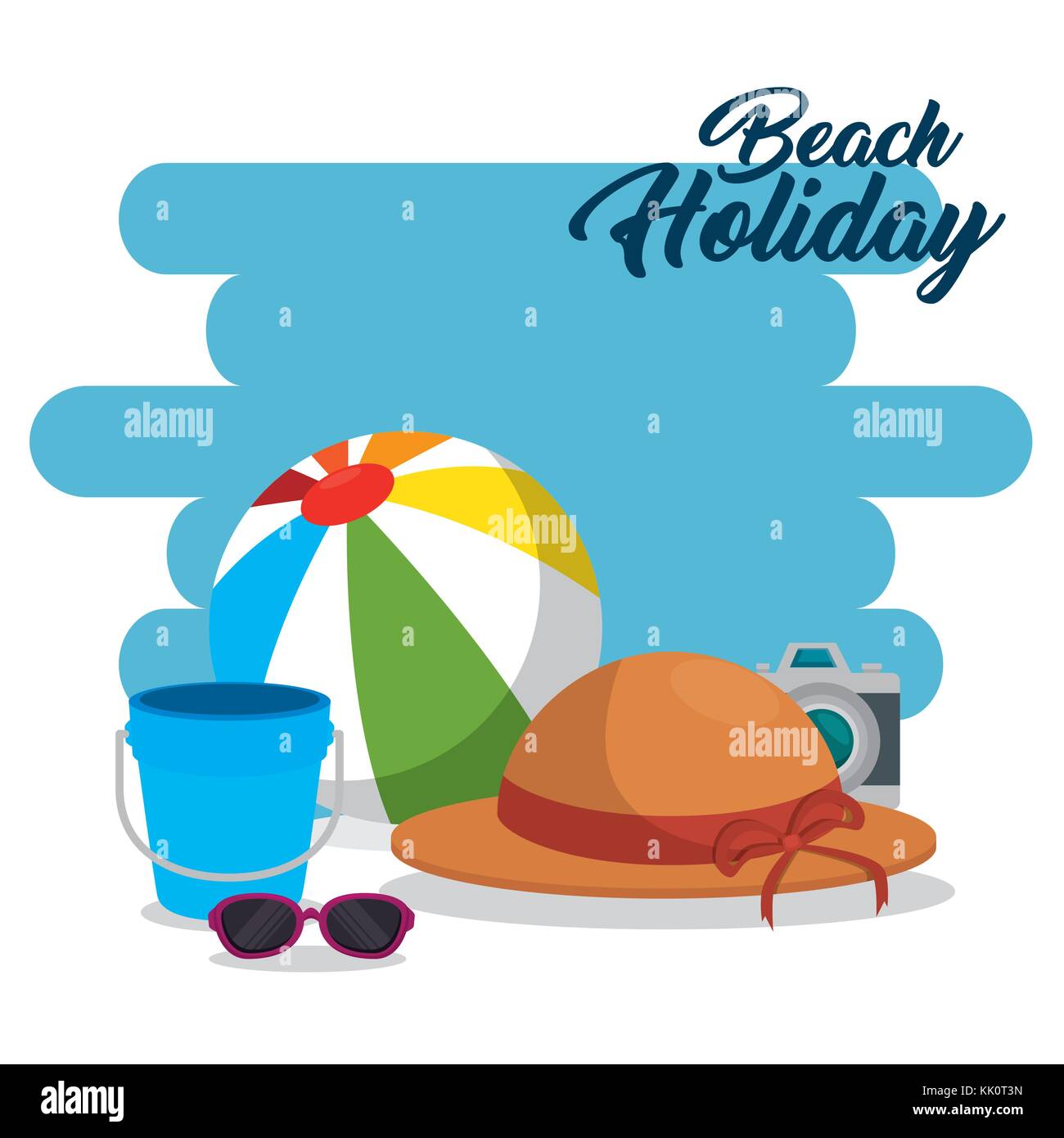 summer holidays on beach poster vector illustration graphic design