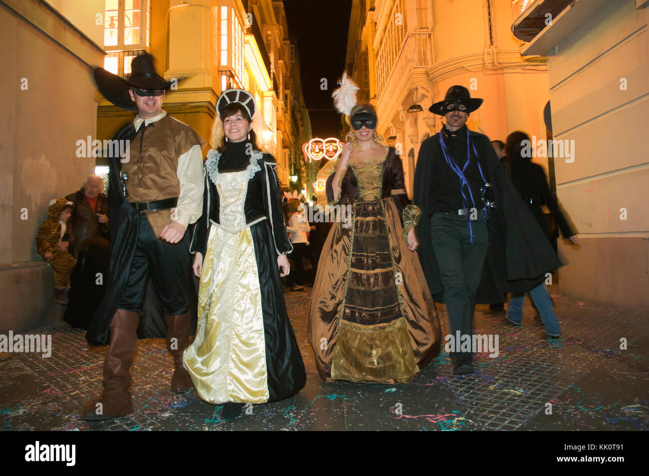Carnival, people in disguise, Cadiz, Region of Andalusia, Spain, Europe Stock Photo