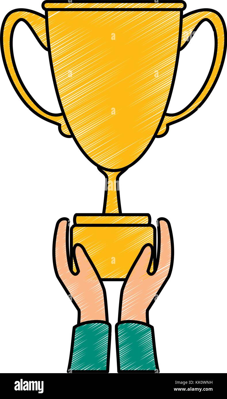 hands with trophy cup award icon Stock Vector Image & Art - Alamy