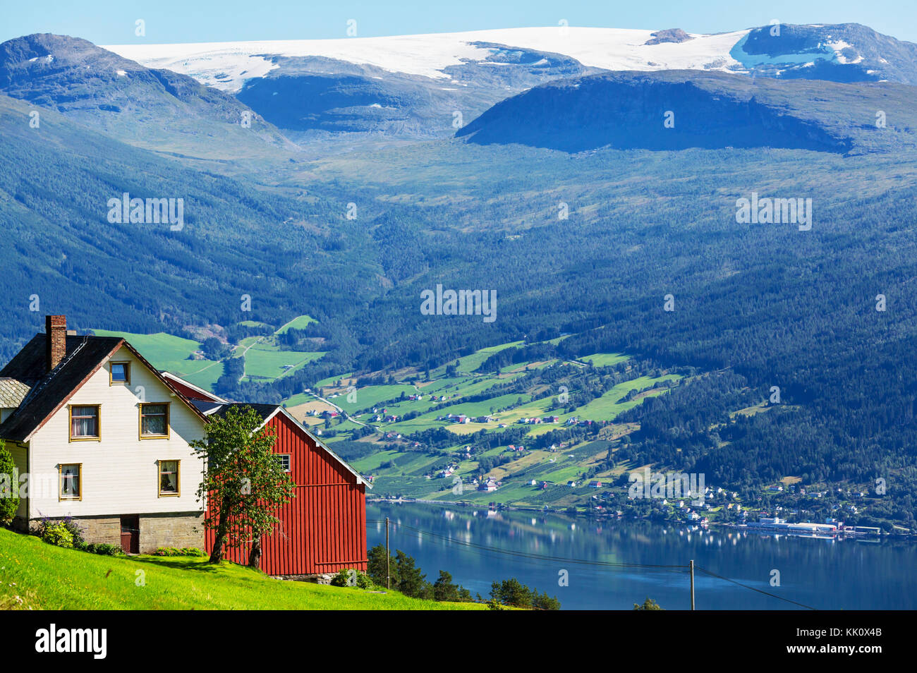 wooden fishing cabin in   Norway Stock Photo