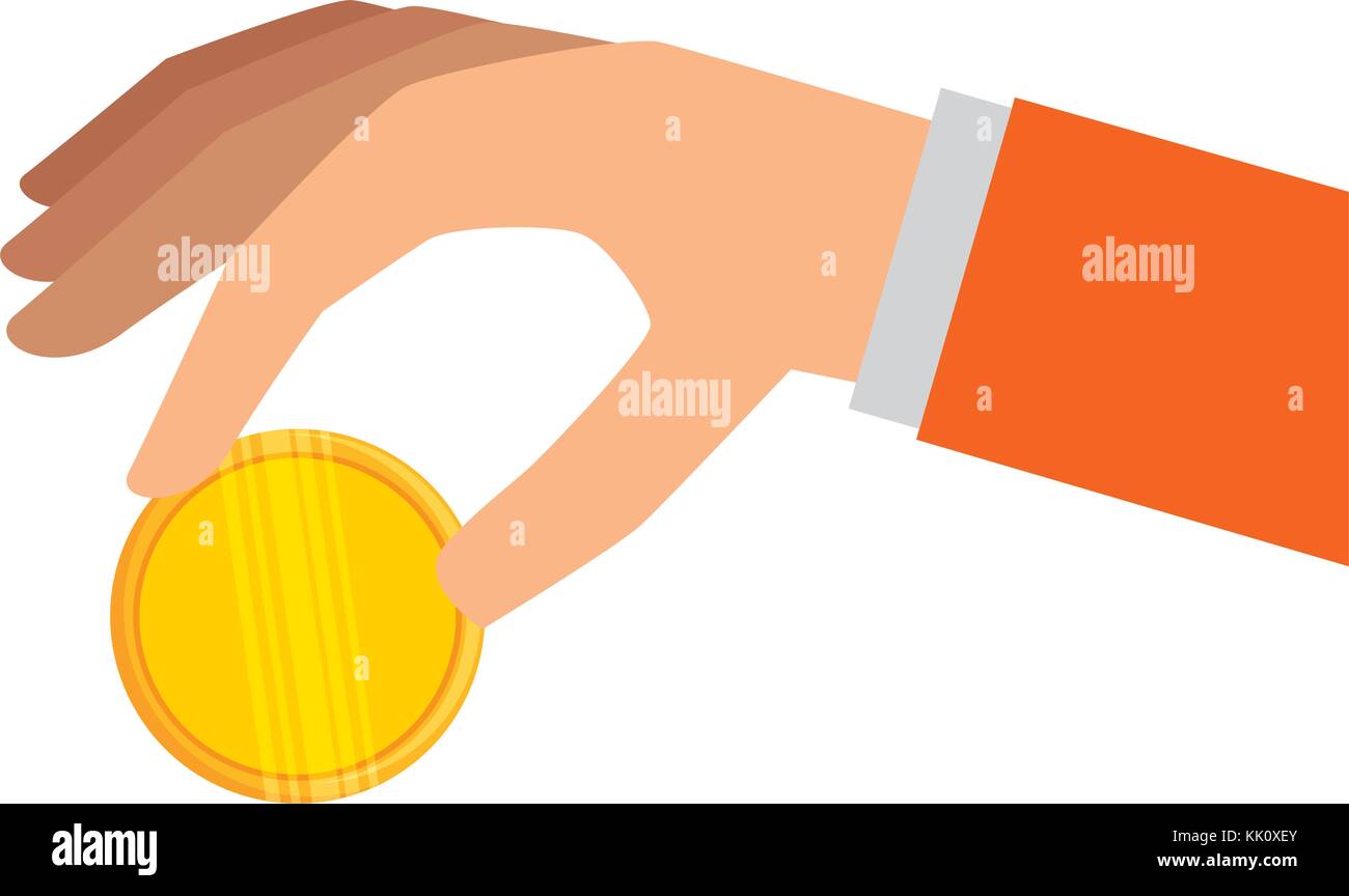 hand with coin money isolated icon Stock Vector Image & Art - Alamy