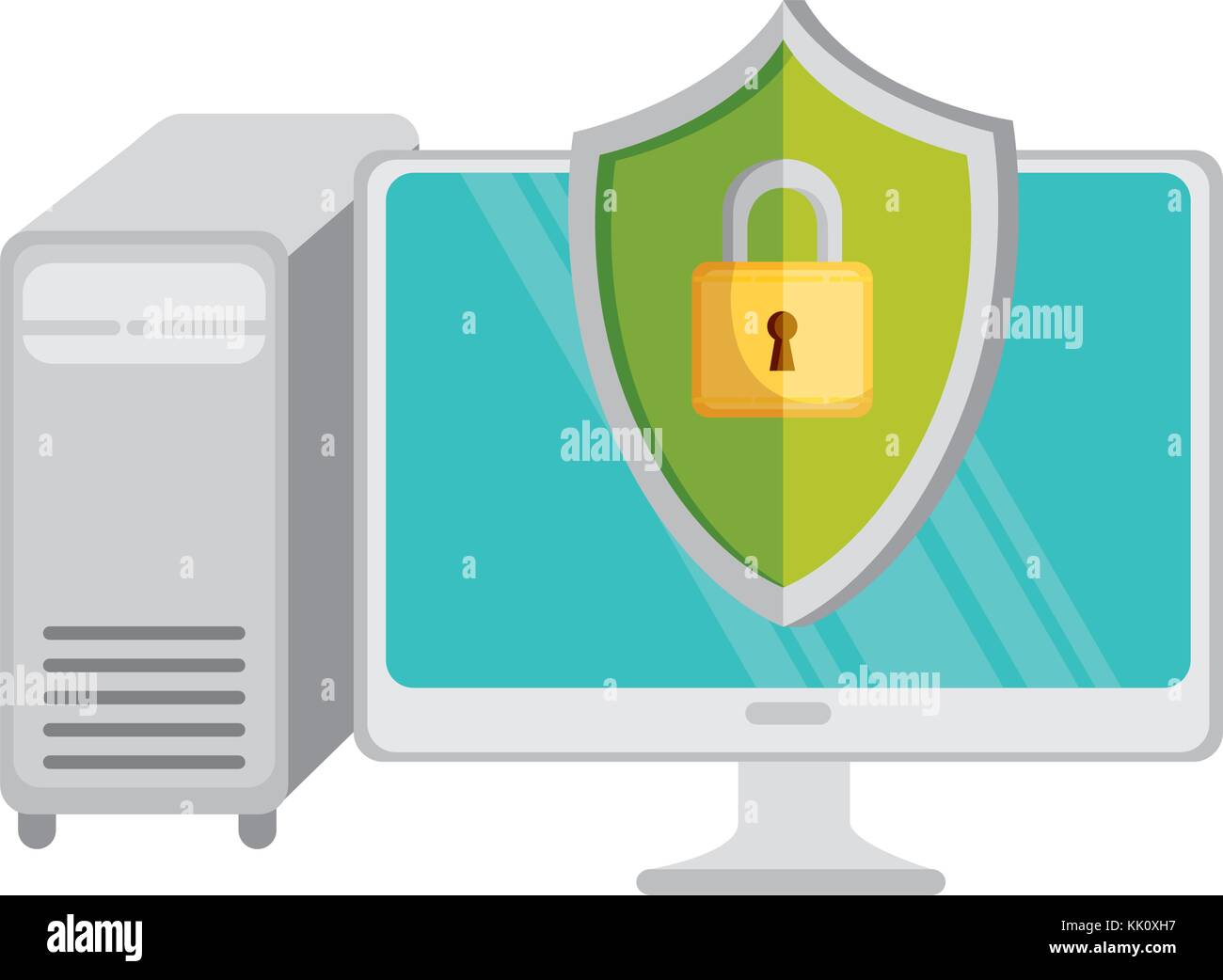 Desktop Computer Shield desktop computer with shield Stock Vector Image & Art - Alamy