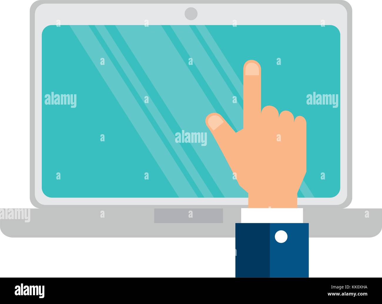 laptop computer with hand user Stock Vector Image & Art - Alamy