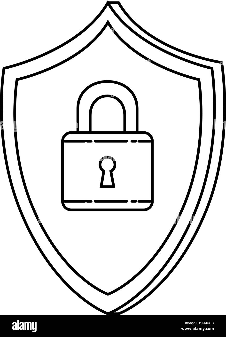 shield with padlock security Stock Vector Image & Art - Alamy