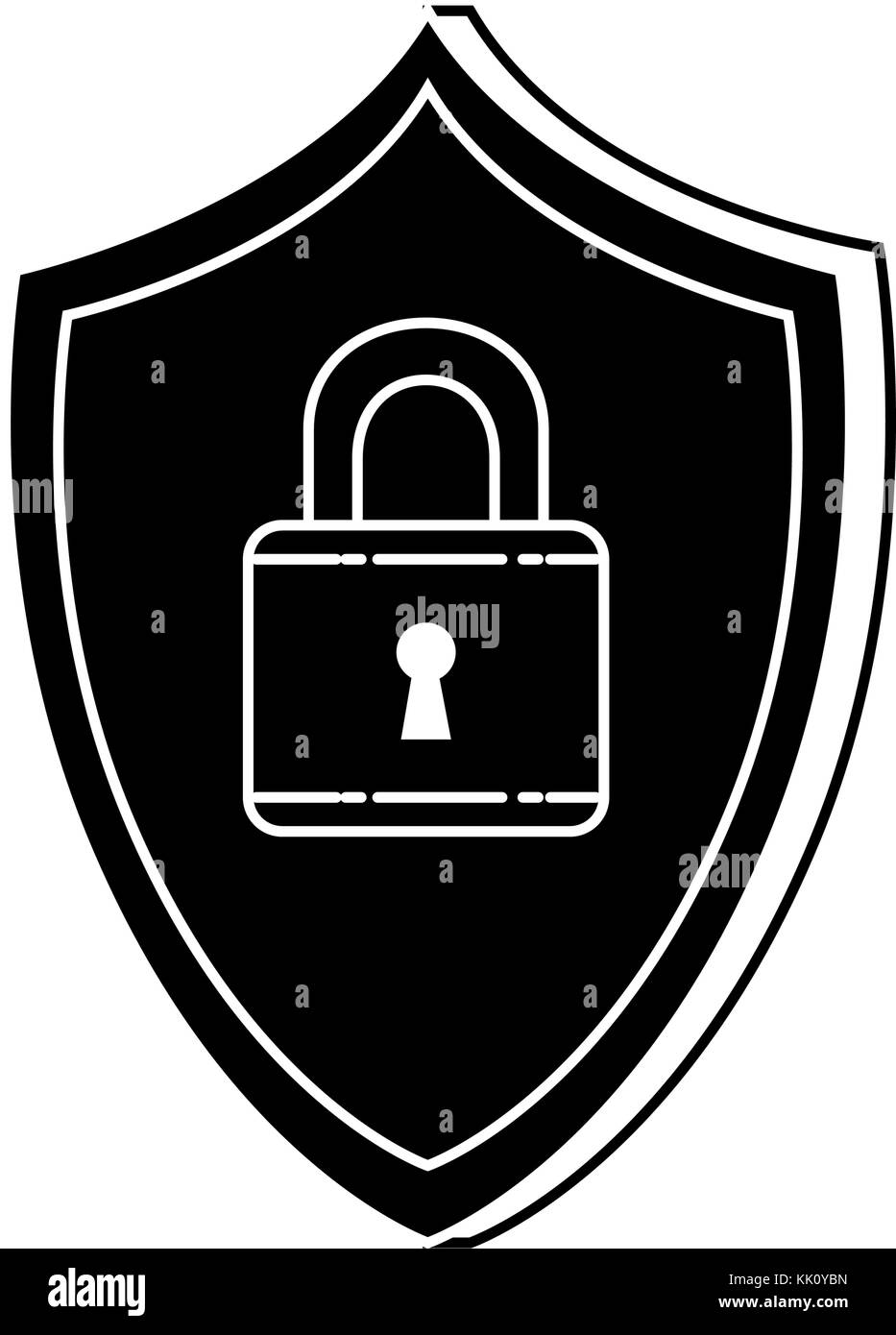 shield with padlock security Stock Vector Image & Art - Alamy