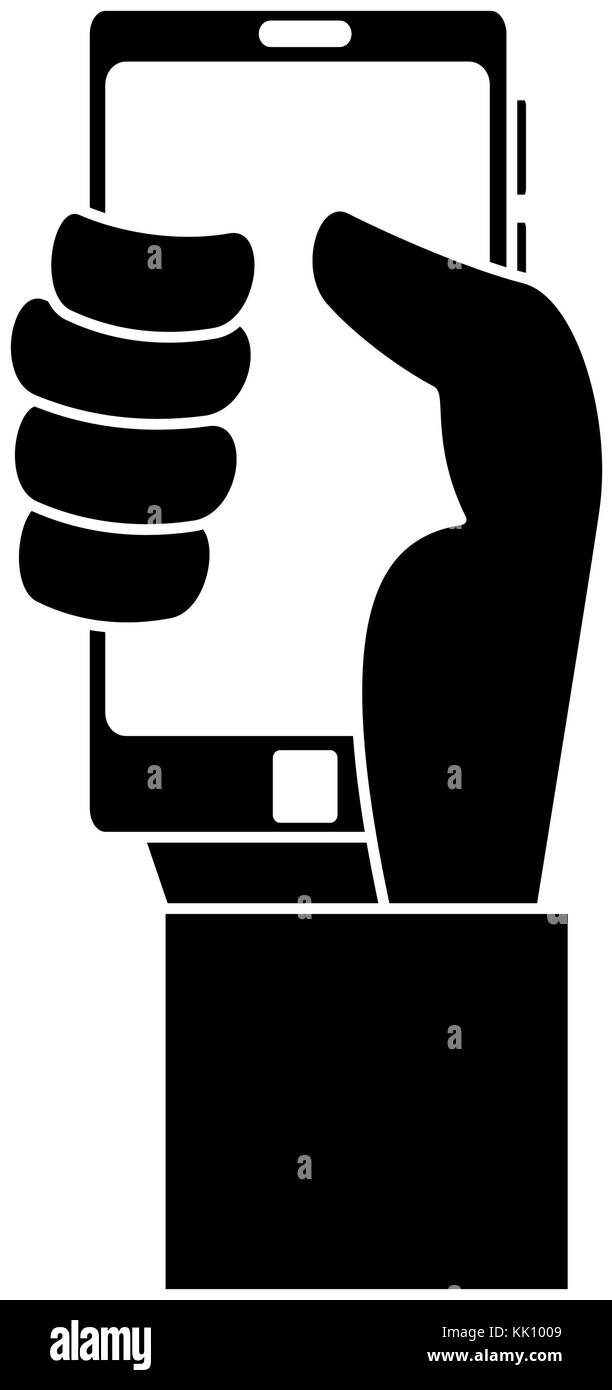 hand with smartphone device Stock Vector Image & Art - Alamy