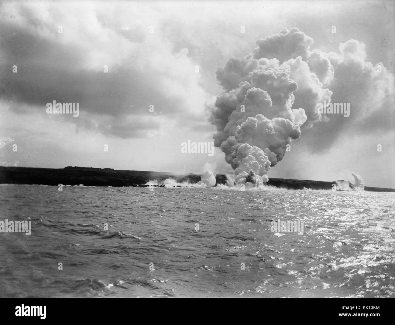 Volcano eruption Mt Matavanu Savai'i 1905 photo by Thomas Andrew Stock ...