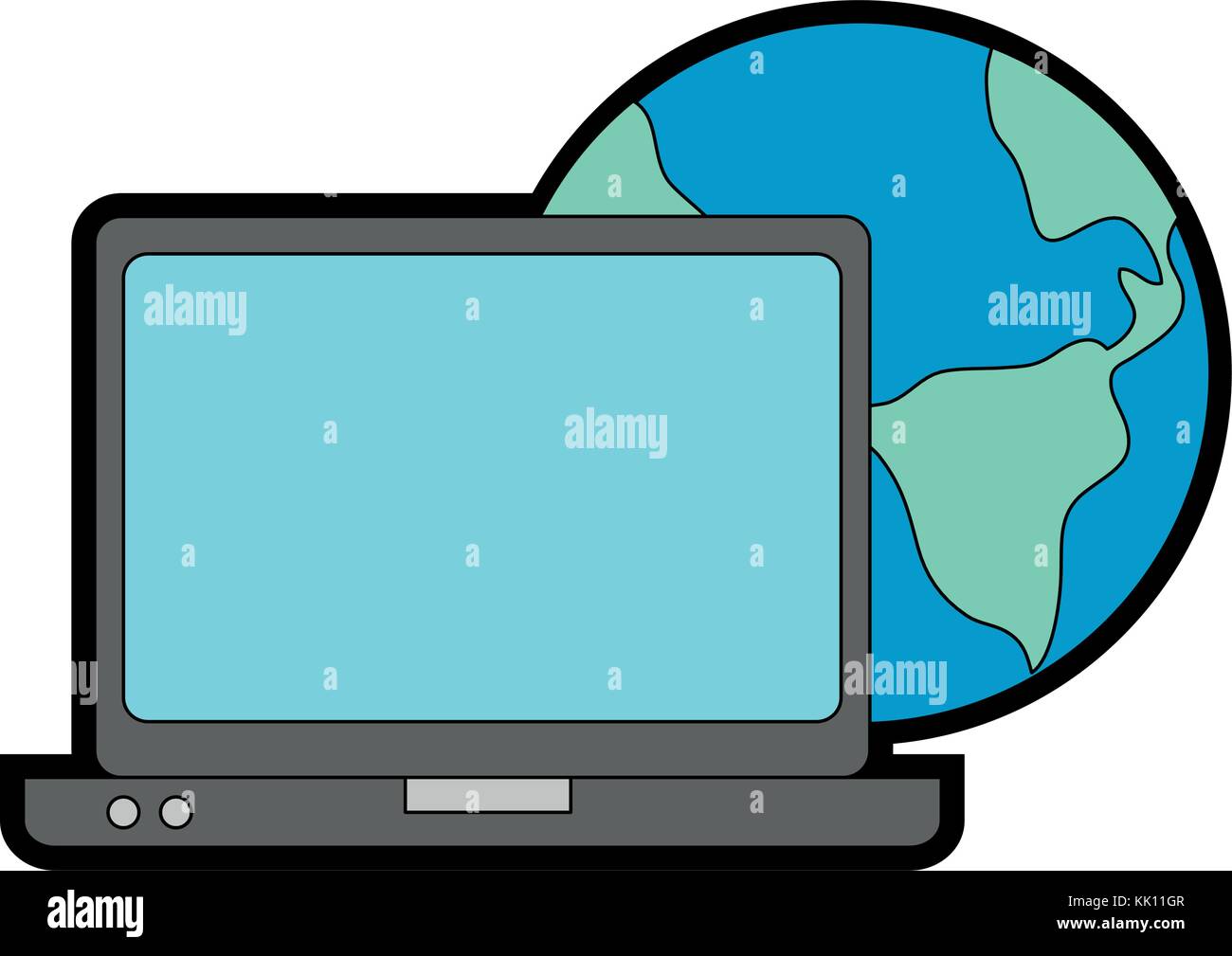 world planet earth with laptop Stock Vector Image & Art - Alamy