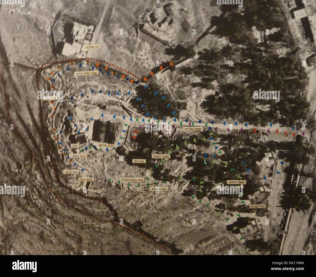 Ammunition Hill Museum in Jerusalem showcases exhibits related to the 1967 Six-Day War, with a focus on the battle fought there. The museum highlights the military history and the significance of the site during the conflict. Stock Photo