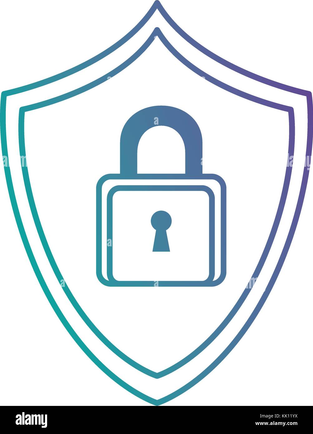 shield with padlock security Stock Vector Image & Art - Alamy