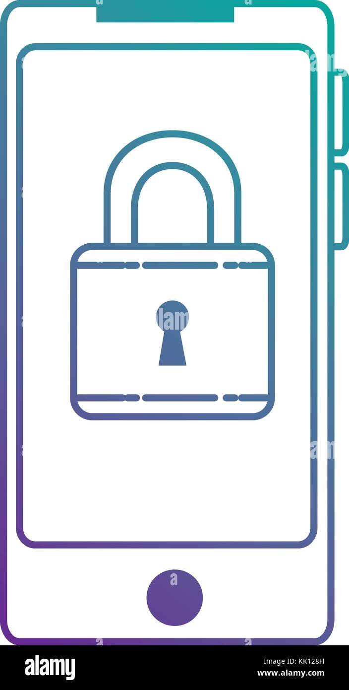 smartphone device with padlock Stock Vector Image & Art - Alamy