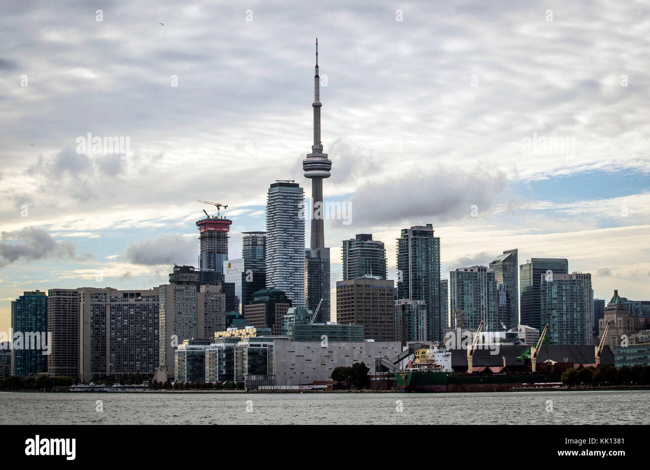 A general view of the Toronto skyline in Canada, including the CN Tower. Prince Harry and Meghan Markle have announced their engagement. Stock Photo