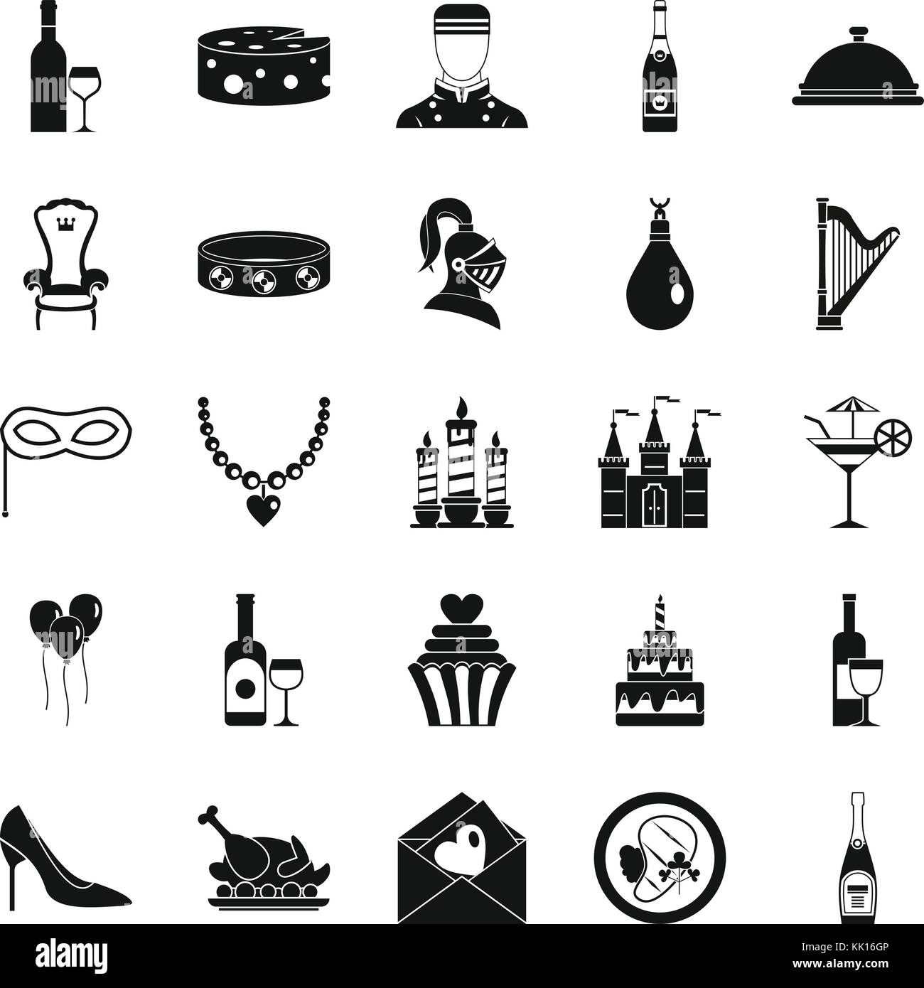 Banquet hall icons set, simple style Stock Vector Image & Art - Alamy