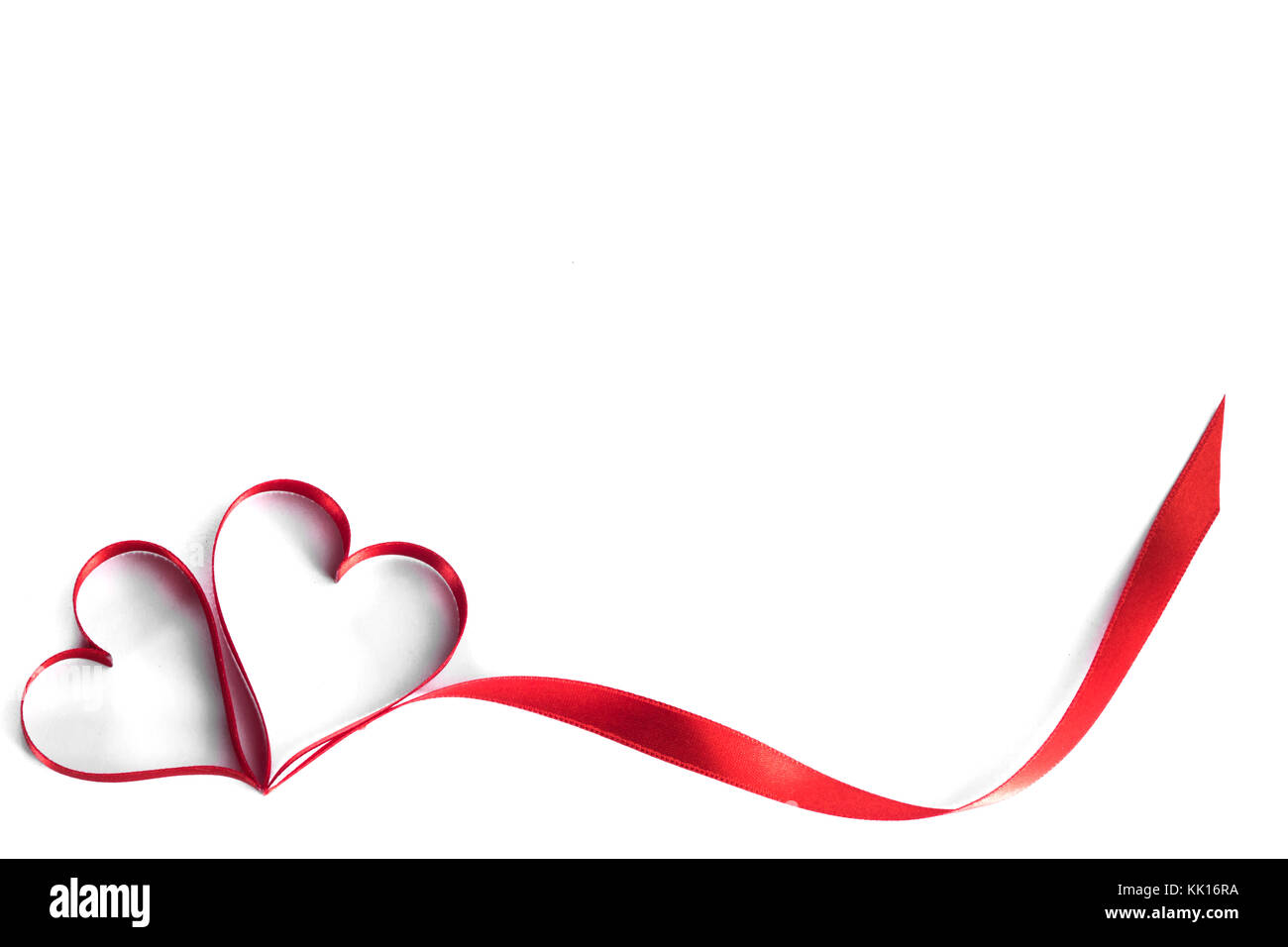 Two ribbon hearts isolated on white background Stock Photo - Alamy