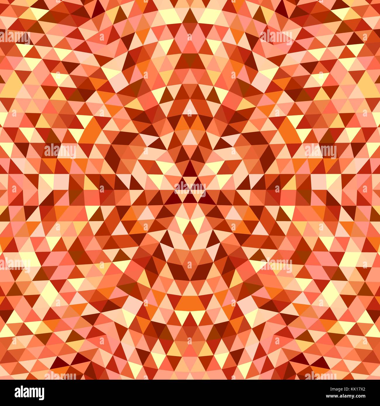 Round triangle kaleidoscope mandala background symmetric vector