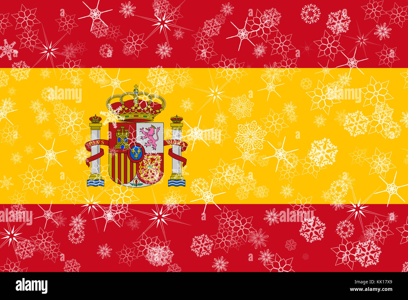 Spain winter snowflake flag Stock Photo - Alamy