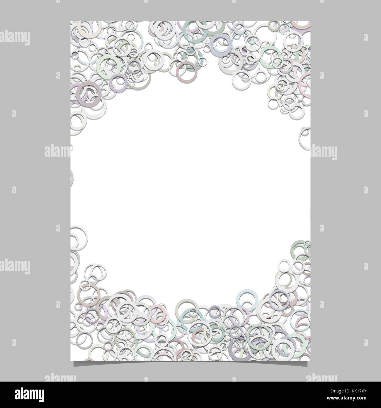 Abstract random circle pattern card template - vector blank brochure ...