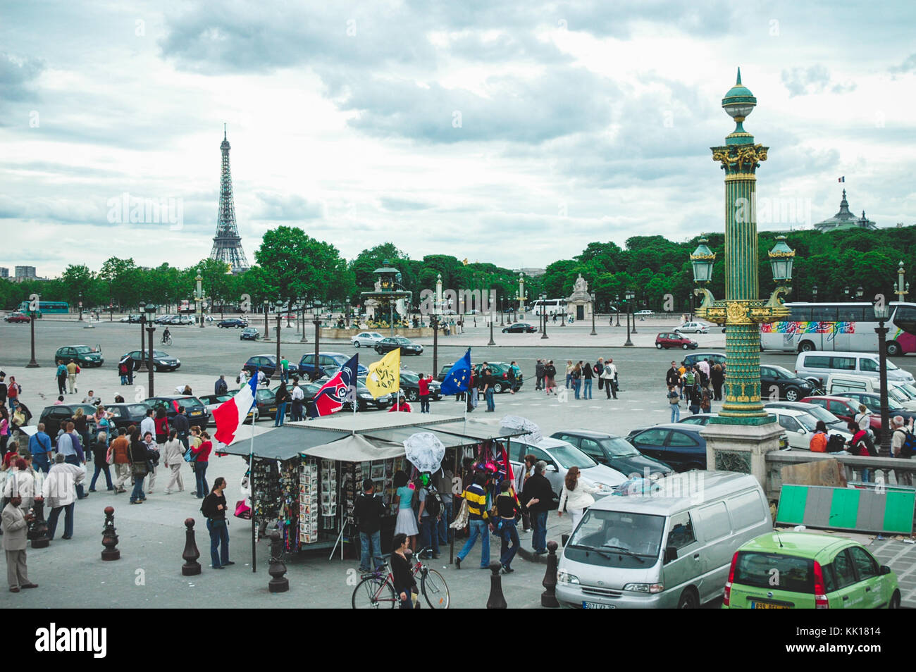 Historic Place de la Concorde is one of the major public squares in Paris that adjoins the Tuilerie gardens famous for its role in French Revolution Stock Photo