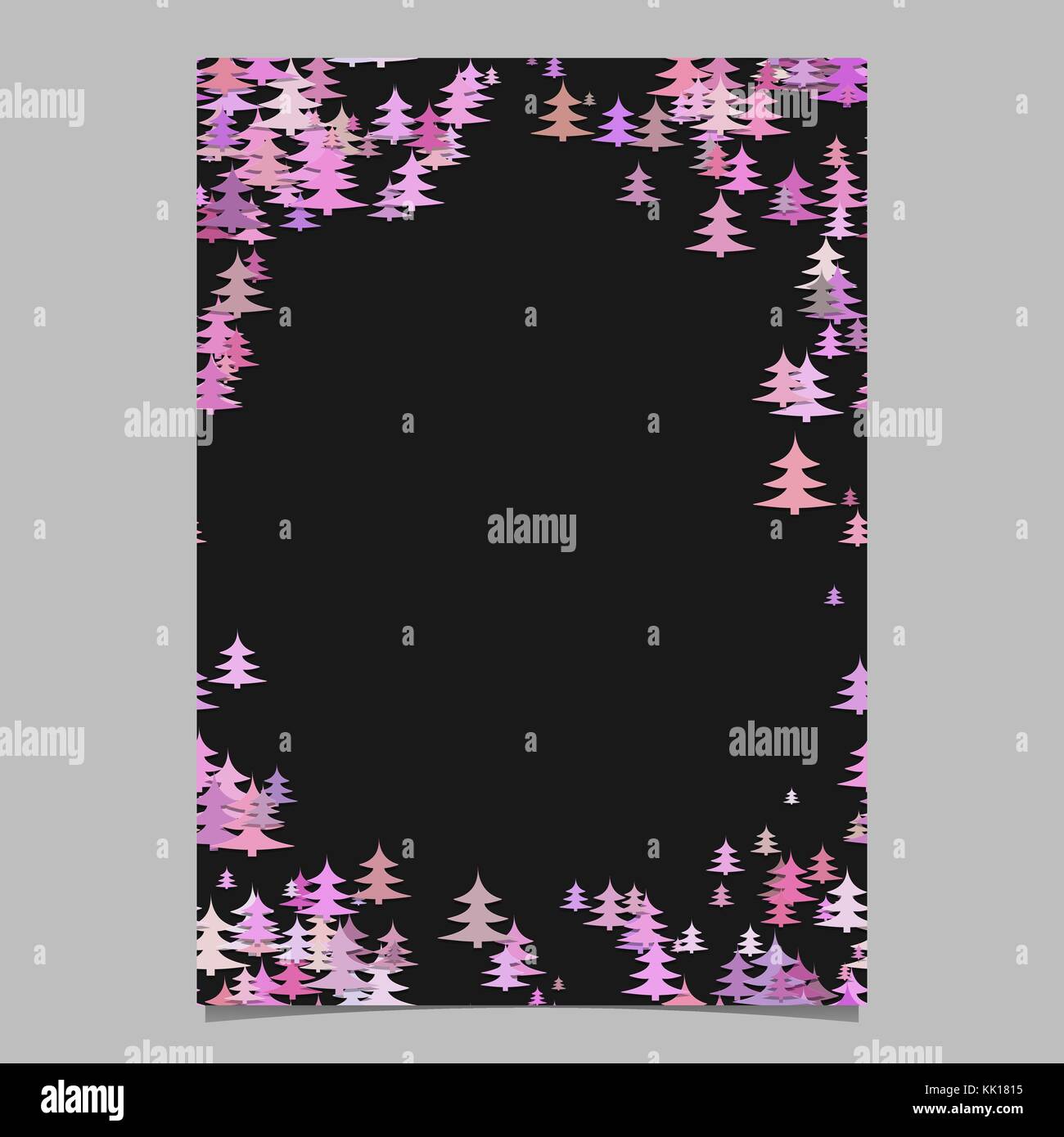 Abstract random seasonal pine tree design brochure template - blank ...