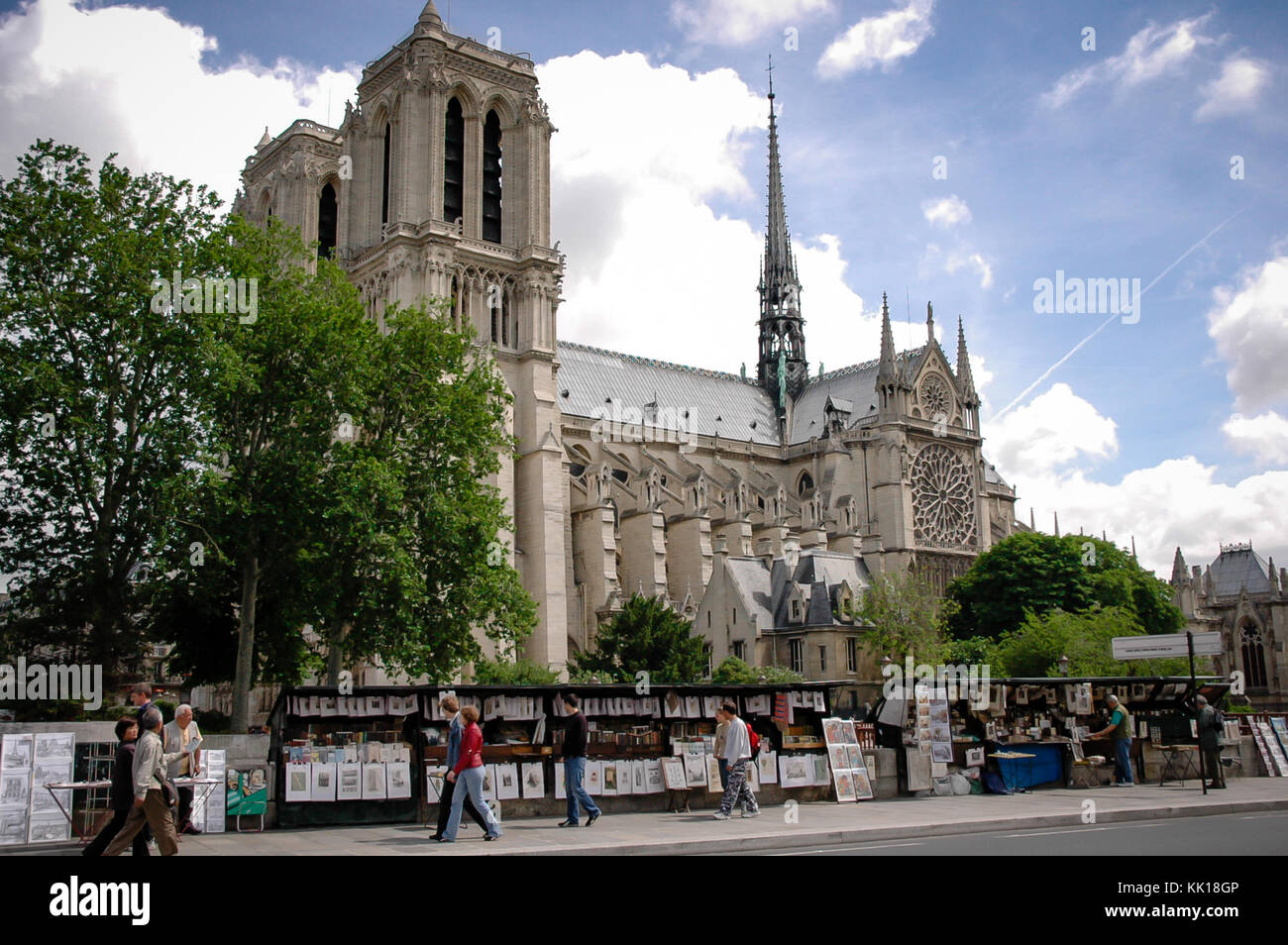Famous Medieval Cathedral Notre-Dame de Paris the finest example of French Gothic architecture and among the largest churches in France Stock Photo