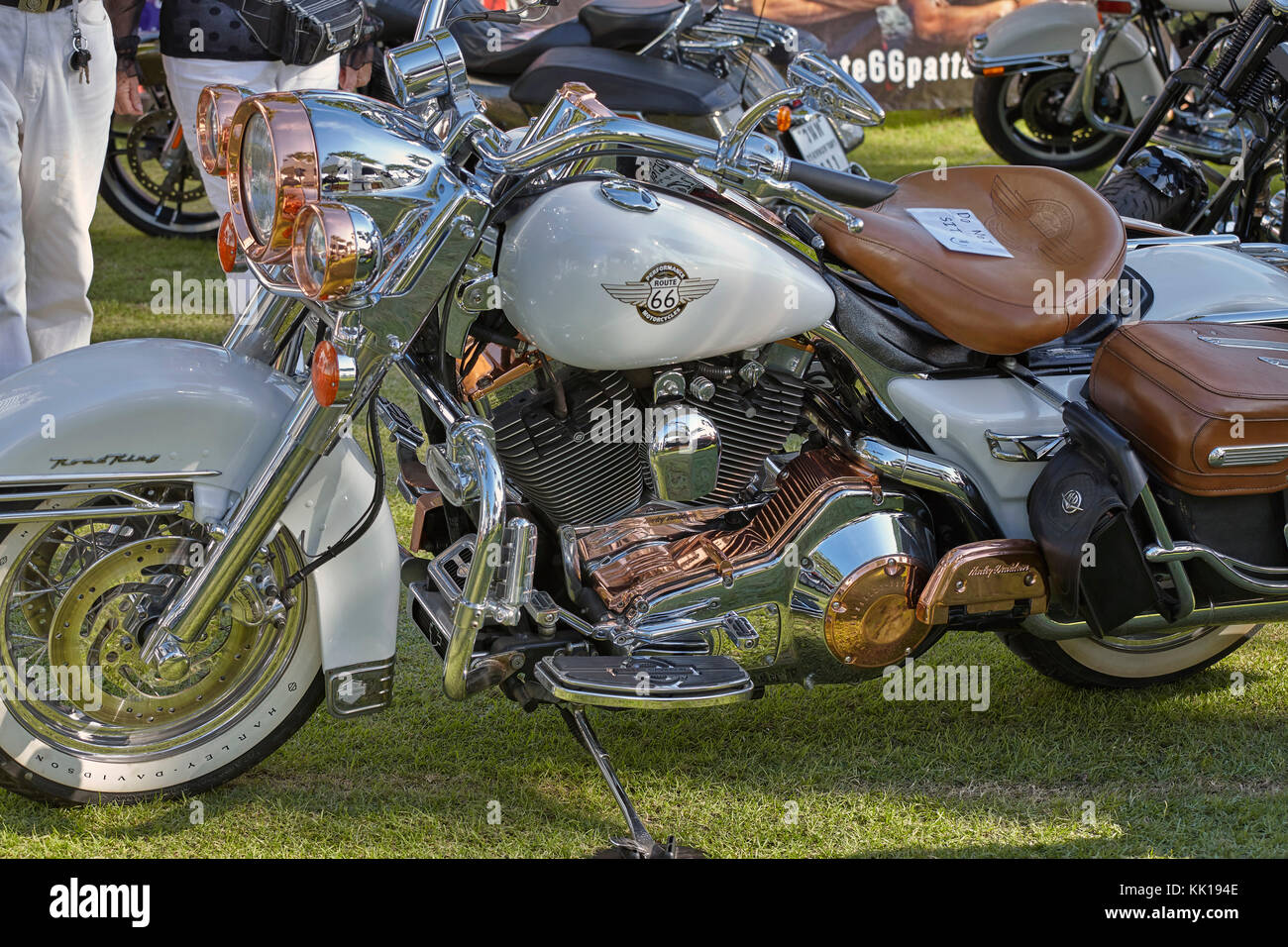 Harley Davidson Fatboy motorcycle. Custom motorbike Stock Photo