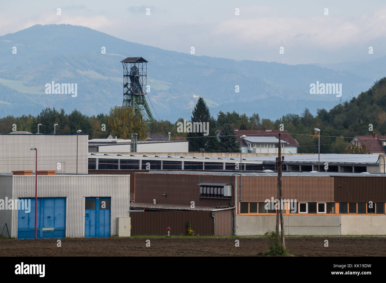 Fohnsdorf, Austria - 29.09.2017: The former mine of Fohnsdorf Stock Photo