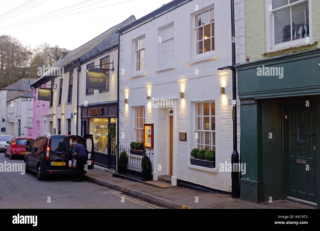 Paul Ainsworth at No6 restaurant next door to Rick Steins cafe at Padstow in Cornwall UK Stock Photo