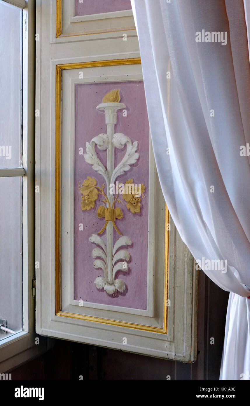 decorative painting on window shutter, palazzo pitti palace, florence, italy Stock Photo