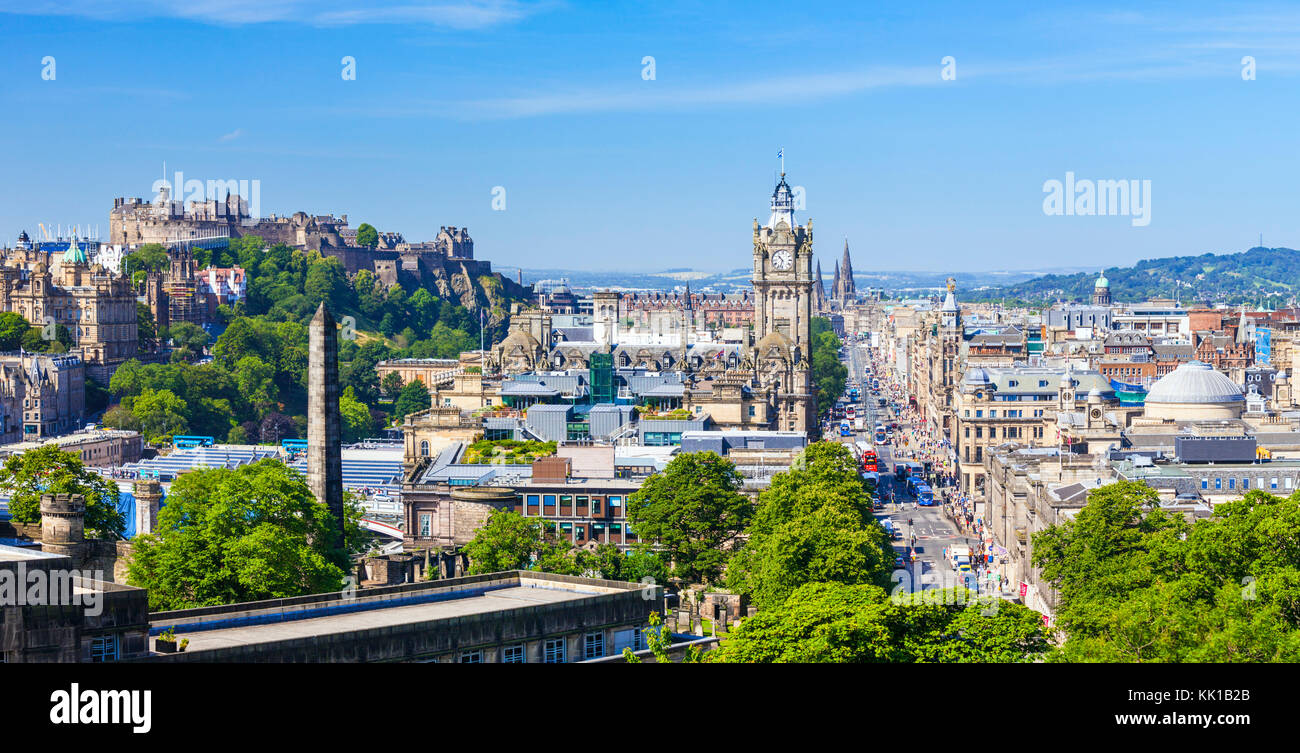 edinburgh castle edinburgh aerial view edinburgh skyline Edinburgh new town Princes street Edinburgh city centre Edinburgh Scotland UK GB Europe Stock Photo