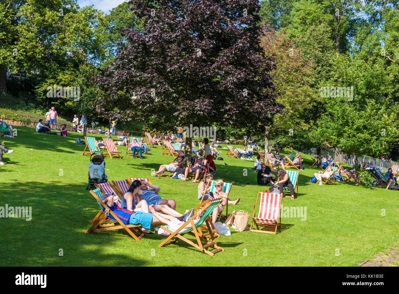 Edinburgh scotland edinburgh people enjoying the summer sun in Princes
