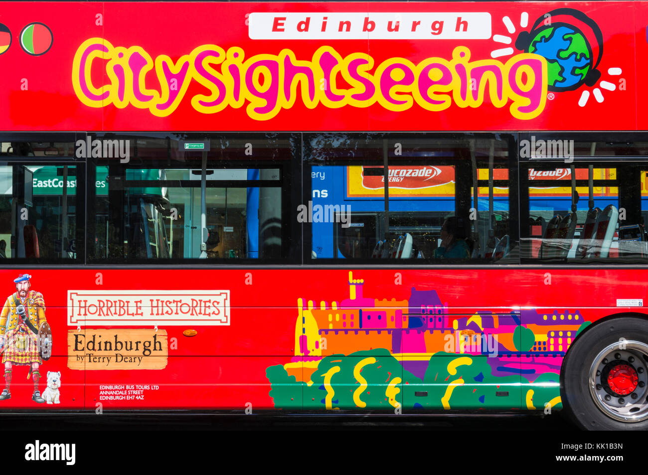 Edinburgh scotland edinburgh citysightseeing bus sightseeing bus tour in a red bus edinburgh scotland uk gb europe Stock Photo