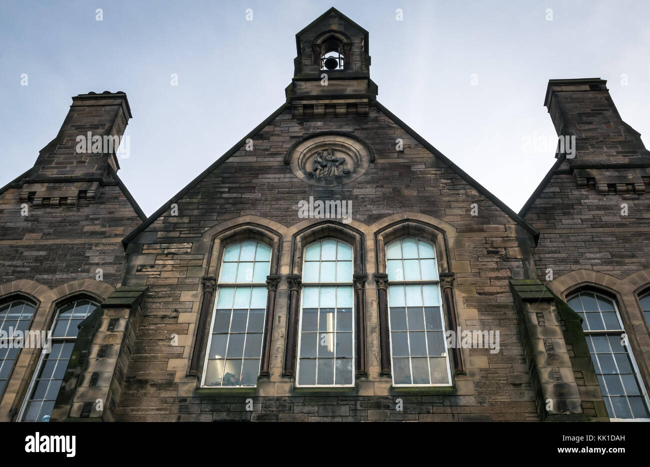 Edinburgh City Council, Victorian Gothic style South Bridge Resource Centre with bell tower, former school, Infirmary Street, Edinburgh, Scotland, UK Stock Photo