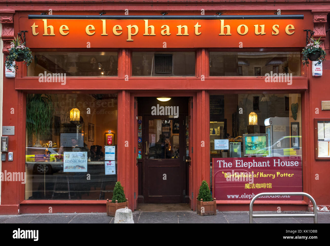 Elephant House cafe, location J K Rowling wrote Harry Potter and the Philosophers Stone, George IV Bridge, Edinburgh, Scotland, UK Stock Photo