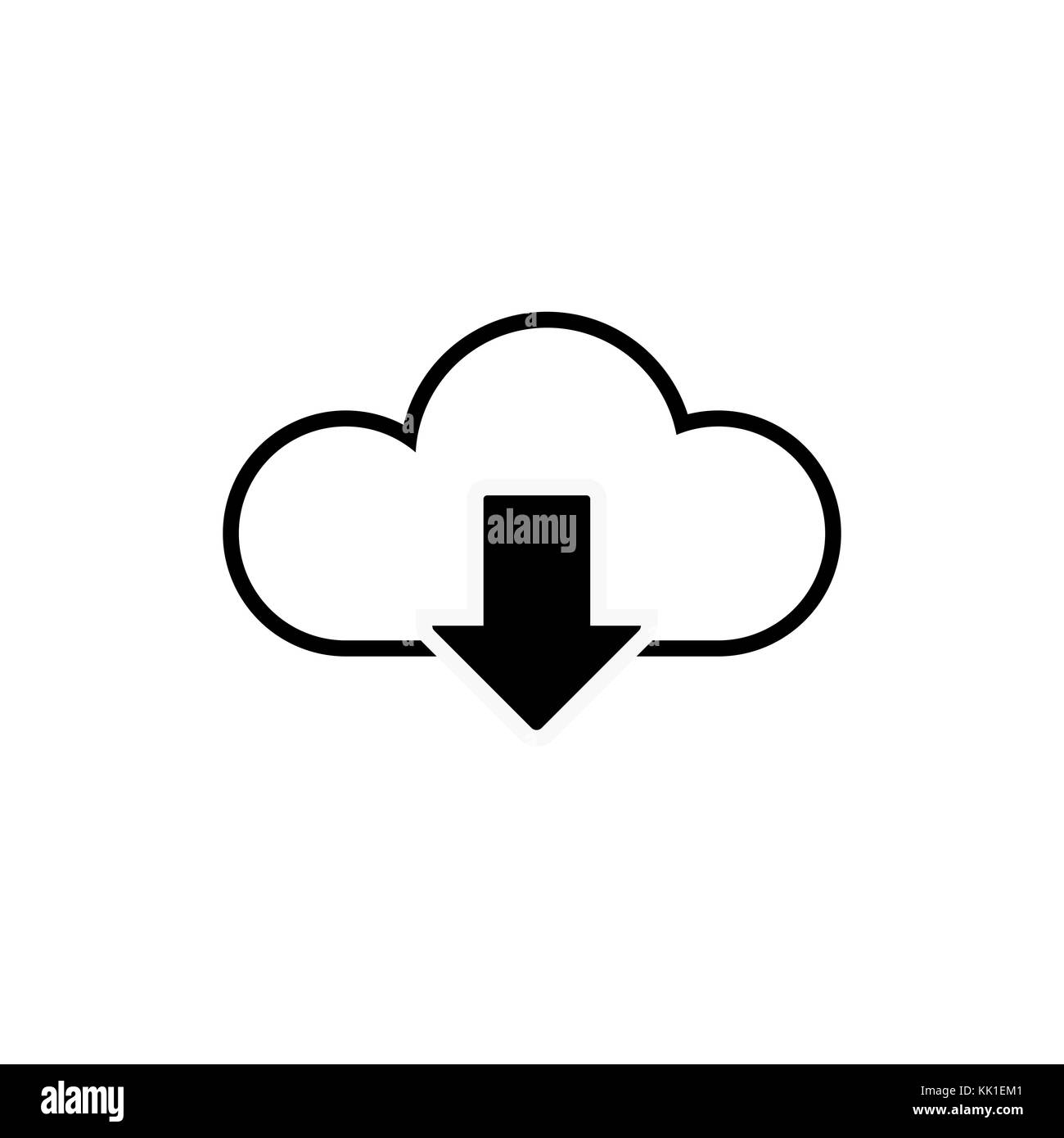 Data cloud icon. Backup and restore sign. Upload to and download from data cloud. Internet traffic image. Stock Vector