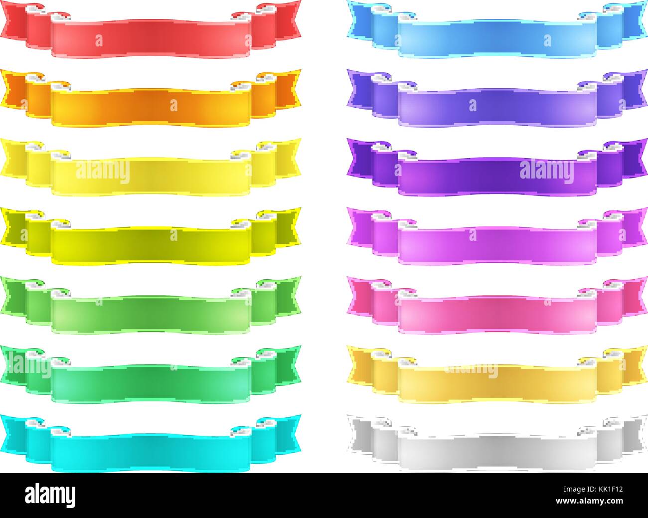 isolated vector bright colored satin ribbons set Stock Vector Image ...