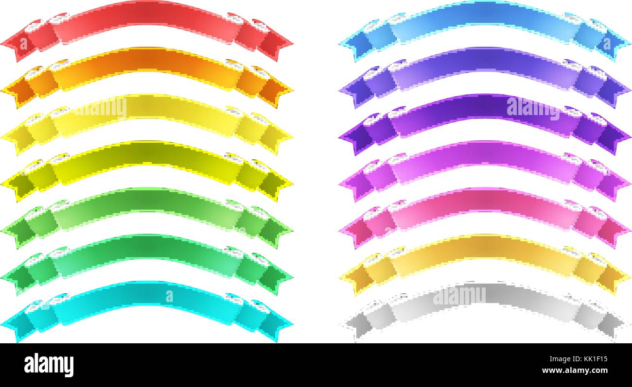 isolated vector bright colored satin ribbons set Stock Vector Image ...