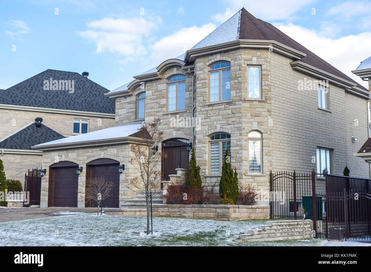 Expensive house in snow, Montreal, Canada Stock Photo Alamy