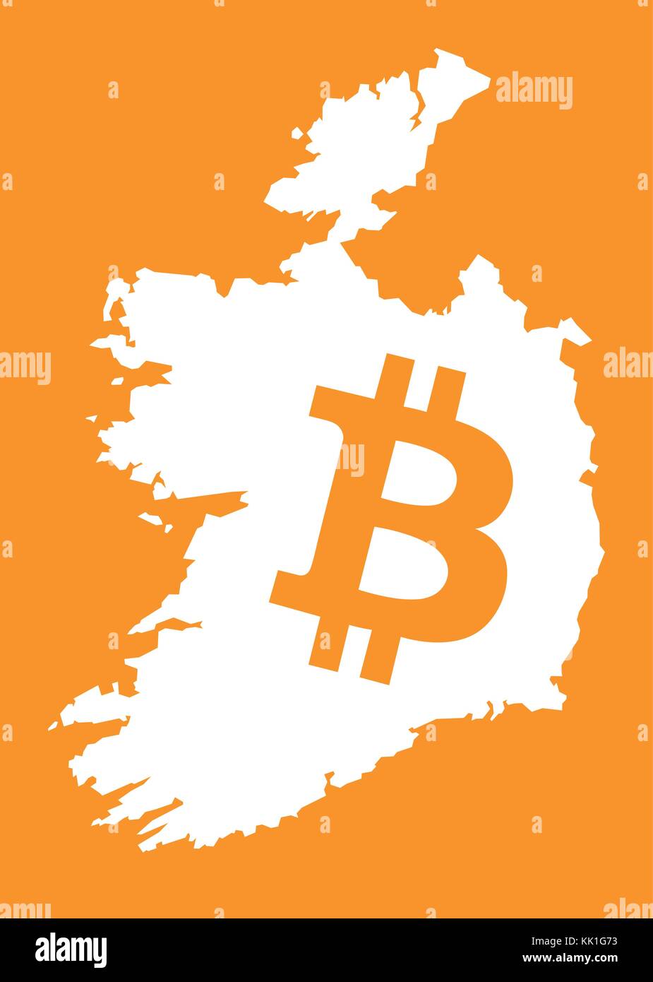 Ireland map with bitcoin crypto currency symbol illustration Stock Vector  Image & Art - Alamy