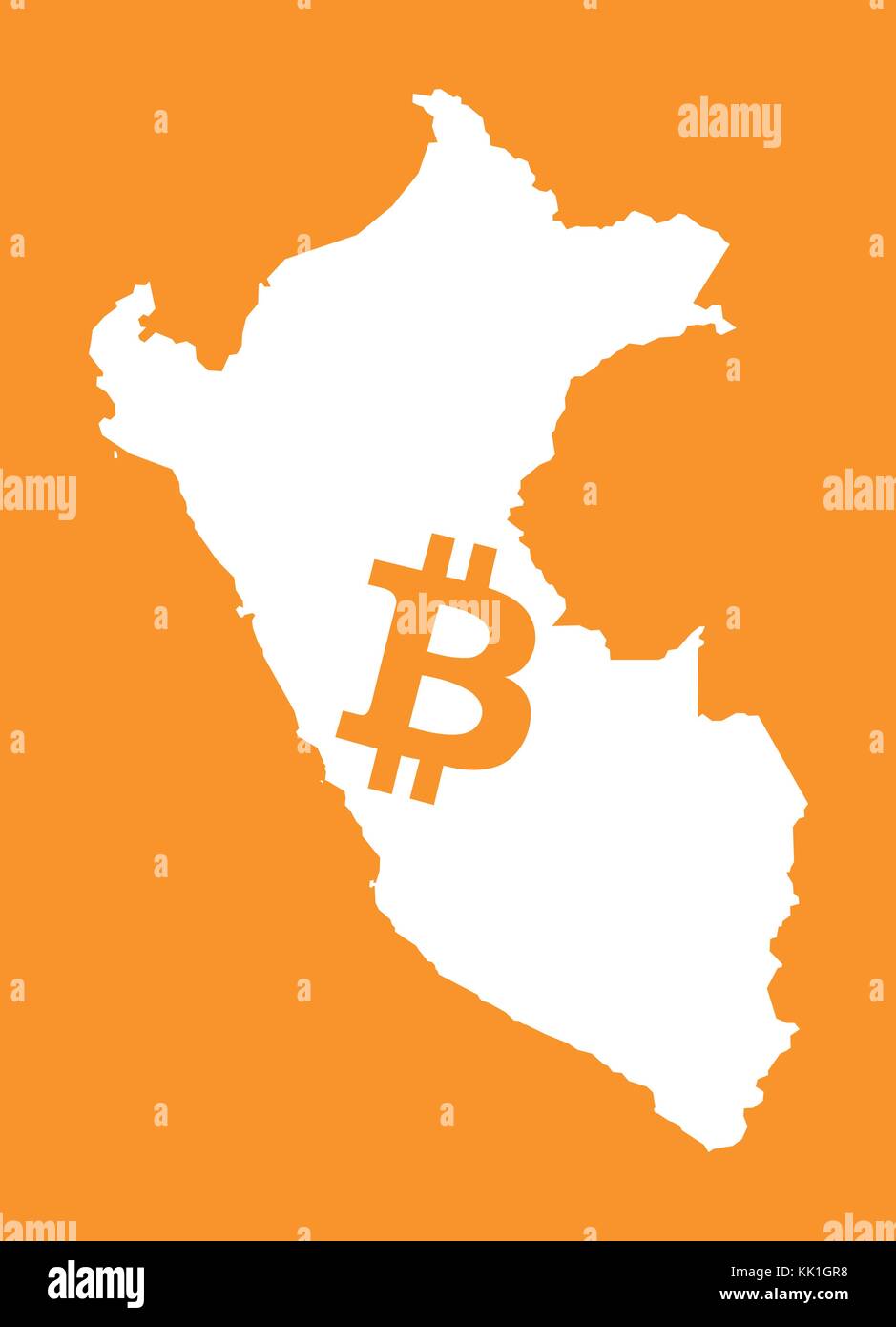 Peru map with bitcoin crypto currency symbol illustration Stock Vector  Image & Art - Alamy