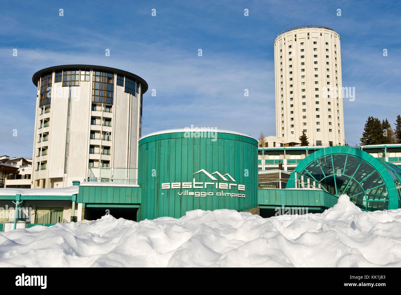 Olympic village, Sestriere, Turin province, Piedmont, Italy Stock Photo