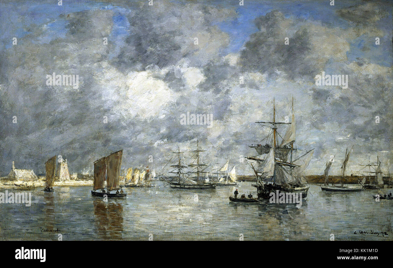 Louis Eugène Boudin  - the port of Camaret  1872 Stock Photo