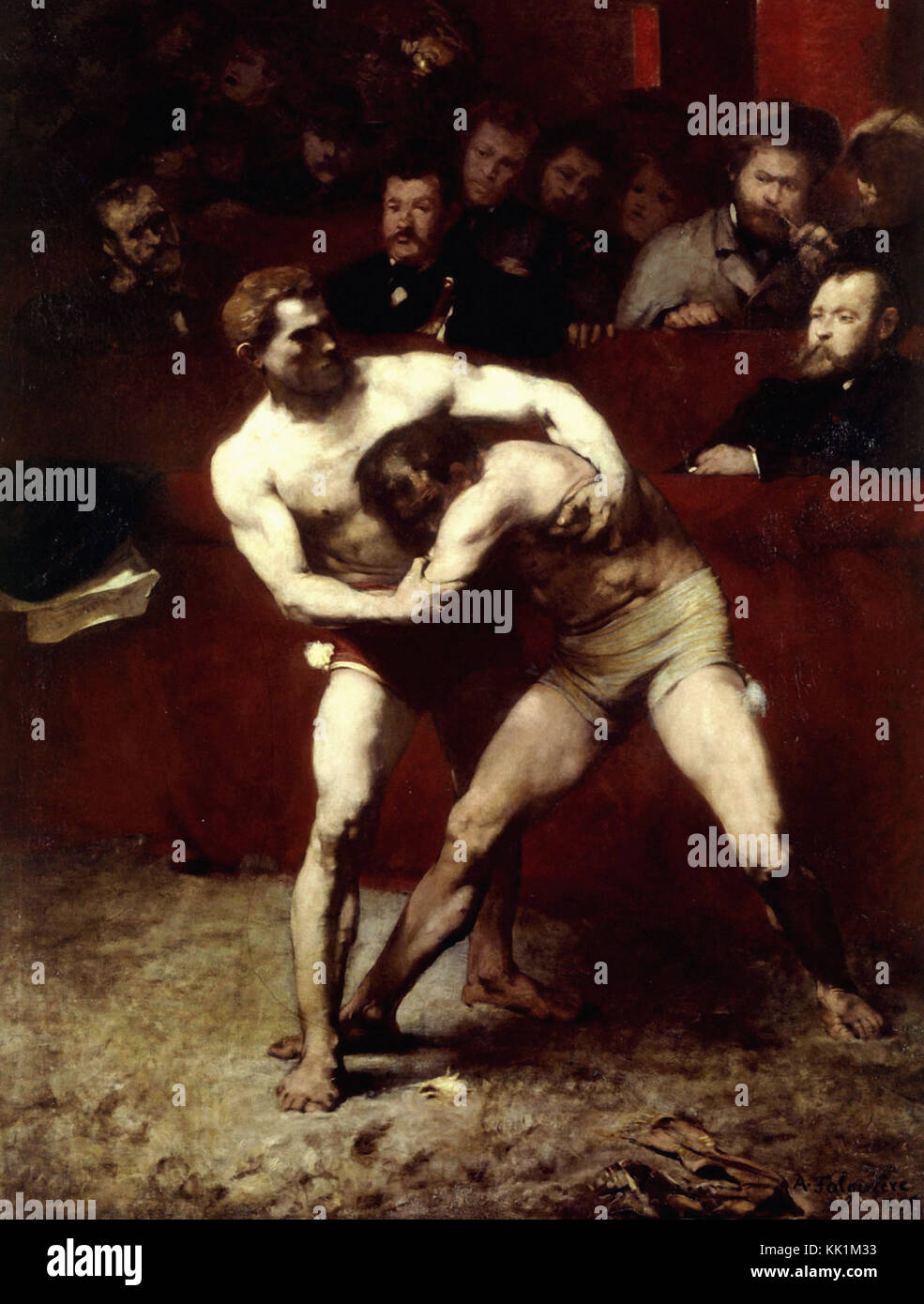 Alexandre Falguière  -  The Wrestlers  1875 Stock Photo