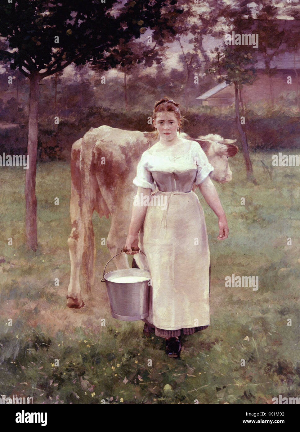 Alfred Philippe Roll -  The farmer's wife   1887 Stock Photo